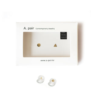 10K Solid Gold Earrings | Circle Triangle Shape Earrings | Mix and Match Earrings - A.pair Earrings_contemporary jewelry