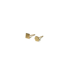Load image into Gallery viewer, 10K Solid Gold Earrings | Square Hexagon Shape Earrings | Mix and Match Earrings - A.pair Earrings_contemporary jewelry