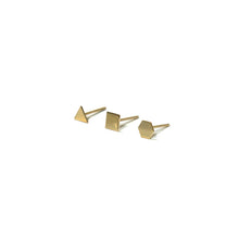 Load image into Gallery viewer, 10K Solid Gold Earrings | Triangle Square Hexagon Shape Earrings | Mix and Match Earrings - A.pair Earrings_contemporary jewelry