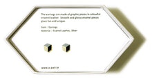 Load image into Gallery viewer, Enamel Leather Earrings _  3,4 colors _  silver, ivory, black - A.pair Earrings_contemporary jewelry