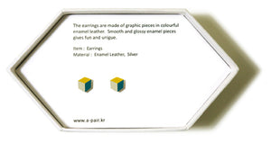 Enamel Leather Earrings _  3,4 colors _   yellow, ivory, teal - A.pair Earrings_contemporary jewelry