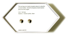 Load image into Gallery viewer, Enamel Leather Earrings, gold, ivory, black