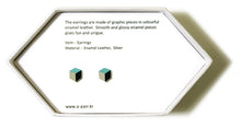 Load image into Gallery viewer, Enamel Leather Earrings _  3,4 colors _   mint, ivory, black - A.pair Earrings_contemporary jewelry