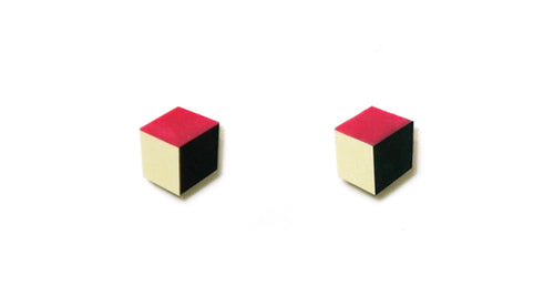 Enamel Leather Earrings _  3,4 colors _  pink, ivory, black - A.pair Earrings_contemporary jewelry