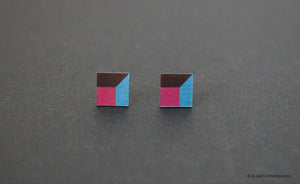 3D Earrings_ pink, blue, black - A.pair Earrings_contemporary jewelry