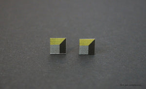 3D Earrings_ yellow, gray, black - A.pair Earrings_contemporary jewelry