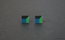 Load image into Gallery viewer, 3D Earrings_ blue, green, black - A.pair Earrings_contemporary jewelry