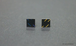 3D Earrings_ blue, yellow, black - A.pair Earrings_contemporary jewelry