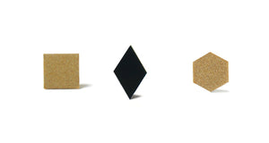 Enamel Leather Earrings _  set of 3 _  square / diamond / hexagon - A.pair Earrings_contemporary jewelry
