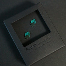 Load image into Gallery viewer, 3D Earrings, blue, green, black_CUBE