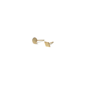 10K Solid Gold Earrings | Circle Diamond Shape Earrings | Mix and Match Earrings - A.pair Earrings_contemporary jewelry