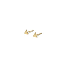 Load image into Gallery viewer, 10K Solid Gold Tiny Earrings | Triangle Studs | Shape Earrings | Small Triangle - A.pair Earrings_contemporary jewelry