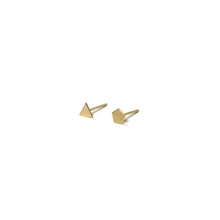 Load image into Gallery viewer, 10K Solid Gold Earrings | Triangle Pentagon Shape Earrings | Mix and Match Earrings - A.pair Earrings_contemporary jewelry