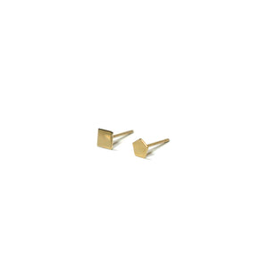 10K Solid Gold Earrings | Square Pentagon Shape Earrings | Mix and Match Earrings - A.pair Earrings_contemporary jewelry