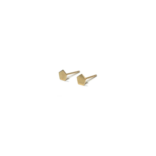 10K Solid Gold Tiny Earrings | Pentagon Studs | Shape Earrings | Small Pentagon Studs - A.pair Earrings_contemporary jewelry