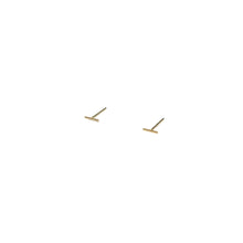 Load image into Gallery viewer, 10K Solid Gold Tiny Earrings | 5mm Thin Line Bar Studs - A.pair Earrings_contemporary jewelry