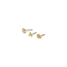 Load image into Gallery viewer, 10K Solid Gold Earrings | Circle Triangle Pentagon Shape Earrings | Mix and Match Earrings - A.pair Earrings_contemporary jewelry