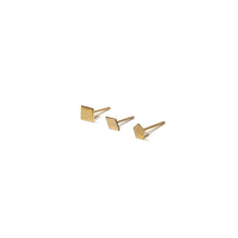 Load image into Gallery viewer, 10K Solid Gold Earrings | Square Diamond Pentagon Shape Earrings | Mix and Match Earrings - A.pair Earrings_contemporary jewelry