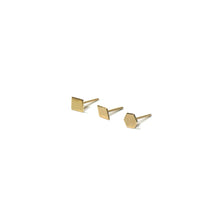 Load image into Gallery viewer, 10K Solid Gold Earrings | Square Diamond Hexagon Shape Earrings | Mix and Match Earrings - A.pair Earrings_contemporary jewelry