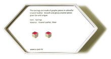 Load image into Gallery viewer, Enamel Leather Earrings _  3,4 colors _  pink, ivory, silver - A.pair Earrings_contemporary jewelry
