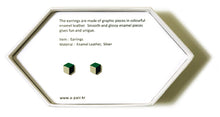 Load image into Gallery viewer, Enamel Leather Earrings _  3,4 colors _  green, ivory, black - A.pair Earrings_contemporary jewelry