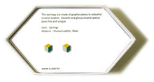 Load image into Gallery viewer, Enamel Leather Earrings _  3,4 colors _   yellow, ivory, teal - A.pair Earrings_contemporary jewelry