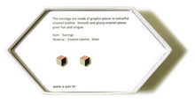 Load image into Gallery viewer, Enamel Leather Earrings _  3,4 colors _  coral, ivory, brown - A.pair Earrings_contemporary jewelry
