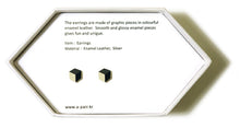 Load image into Gallery viewer, Enamel Leather Earrings _  3,4 colors _  gray, ivory, dark navy - A.pair Earrings_contemporary jewelry