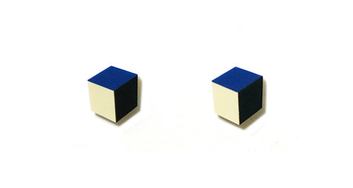 Enamel Leather Earrings _  3,4 colors _  deep blue, ivory, black - A.pair Earrings_contemporary jewelry