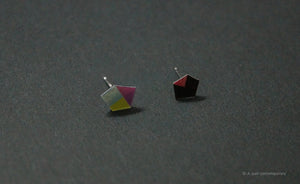 3D Earrings_ green, ivory, yellow, violet, pink, black - A.pair Earrings_contemporary jewelry