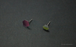 3D Earrings_ green, ivory, yellow, violet, pink, black - A.pair Earrings_contemporary jewelry
