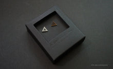 Load image into Gallery viewer, 3D Earrings_ triangle / triangle _  gray / yellow - A.pair Earrings_contemporary jewelry