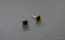 Load image into Gallery viewer, 3D Earrings_ square / square _  gray / yellow - A.pair Earrings_contemporary jewelry