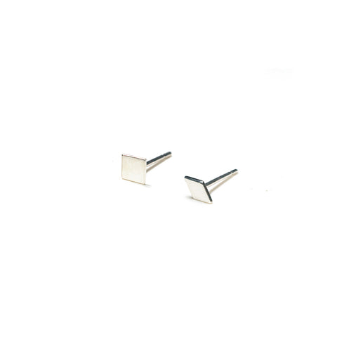 Sterling Silver Earrings | Square Diamond Shape Earrings | Mismatched Studs *Amazon - A.pair Earrings_contemporary jewelry