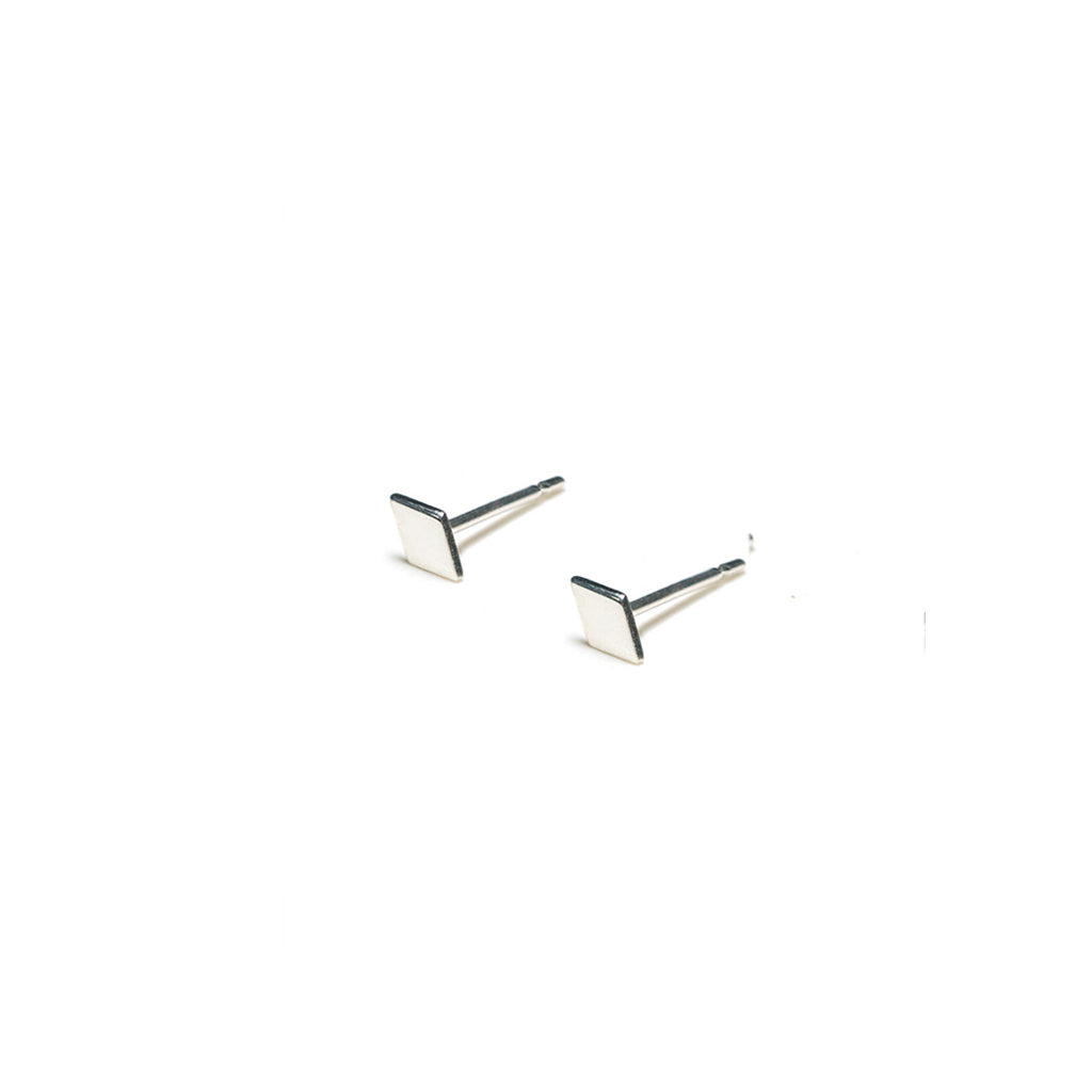 Sterling Silver Earrings | Diamond Shape Earrings | Tiny Silver Studs *Amazon - A.pair Earrings_contemporary jewelry
