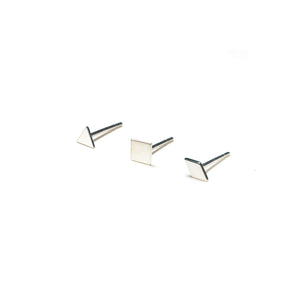 Sterling Silver Earrings | Triangle Square Diamond Shape Earrings | Mismatched Studs *Amazon - A.pair Earrings_contemporary jewelry