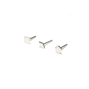 Sterling Silver Earrings | Square Diamond Pentagon Shape Earrings | Mismatched Studs *Amazon - A.pair Earrings_contemporary jewelry