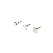 Load image into Gallery viewer, Sterling Silver Earrings | Diamond Pentagon Hexagon Shape Earrings | Mismatched Studs *Amazon - A.pair Earrings_contemporary jewelry