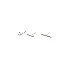 Load image into Gallery viewer, Sterling Silver Earrings | Circle Line 9.5mm Bar 12mm Bar Earrings | Mismatched Studs *Amazon - A.pair Earrings_contemporary jewelry