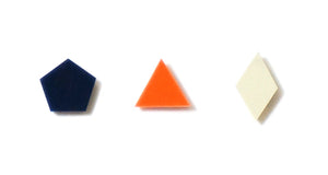 Enamel Leather Earrings _  set of 3 _  pentagon / triangle / diamond - A.pair Earrings_contemporary jewelry