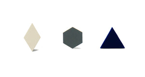 Enamel Leather Earrings _  set of 3 _  diamond  / hexagon / triangle - A.pair Earrings_contemporary jewelry