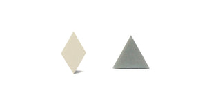 Enamel Leather Earrings _  set of 2 _ diamond / triangle - A.pair Earrings_contemporary jewelry