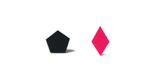 Load image into Gallery viewer, Enamel Leather Earrings _  set of 2 _ hexagon / pentagon - A.pair Earrings_contemporary jewelry